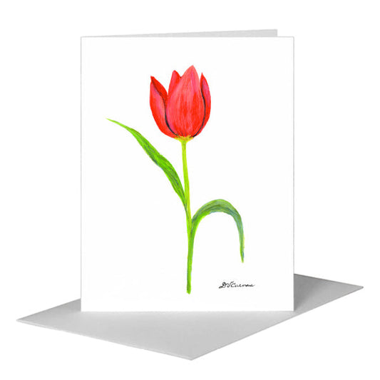 Tulip Single, Greeting Card (#8732A) A2 Card Front, www.printedcanvas.com