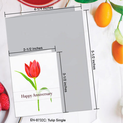 Tulip Single, Greeting Card (8732C), Enclosure, www.printedcanvas.com