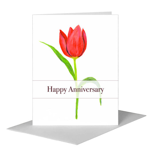 Tulip Single, Greeting Card (#8732C) A2 Card Front, www.printedcanvas.com