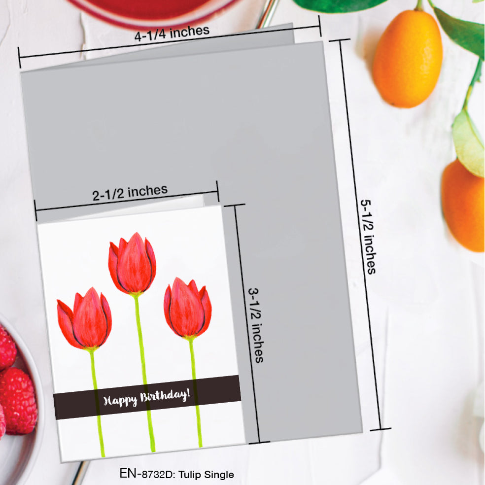 Tulip Single, Greeting Card (#8732D)