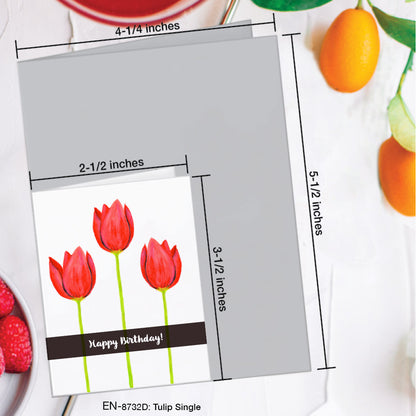 Tulip Single, Greeting Card (#8732D)