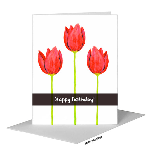 Tulip Single, Greeting Card (#8732D), A2 Card Front, www.printedcanvas.com
