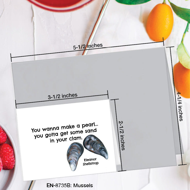 Mussels, Greeting Card (8735B), Enclosure, www.printedcanvas.com