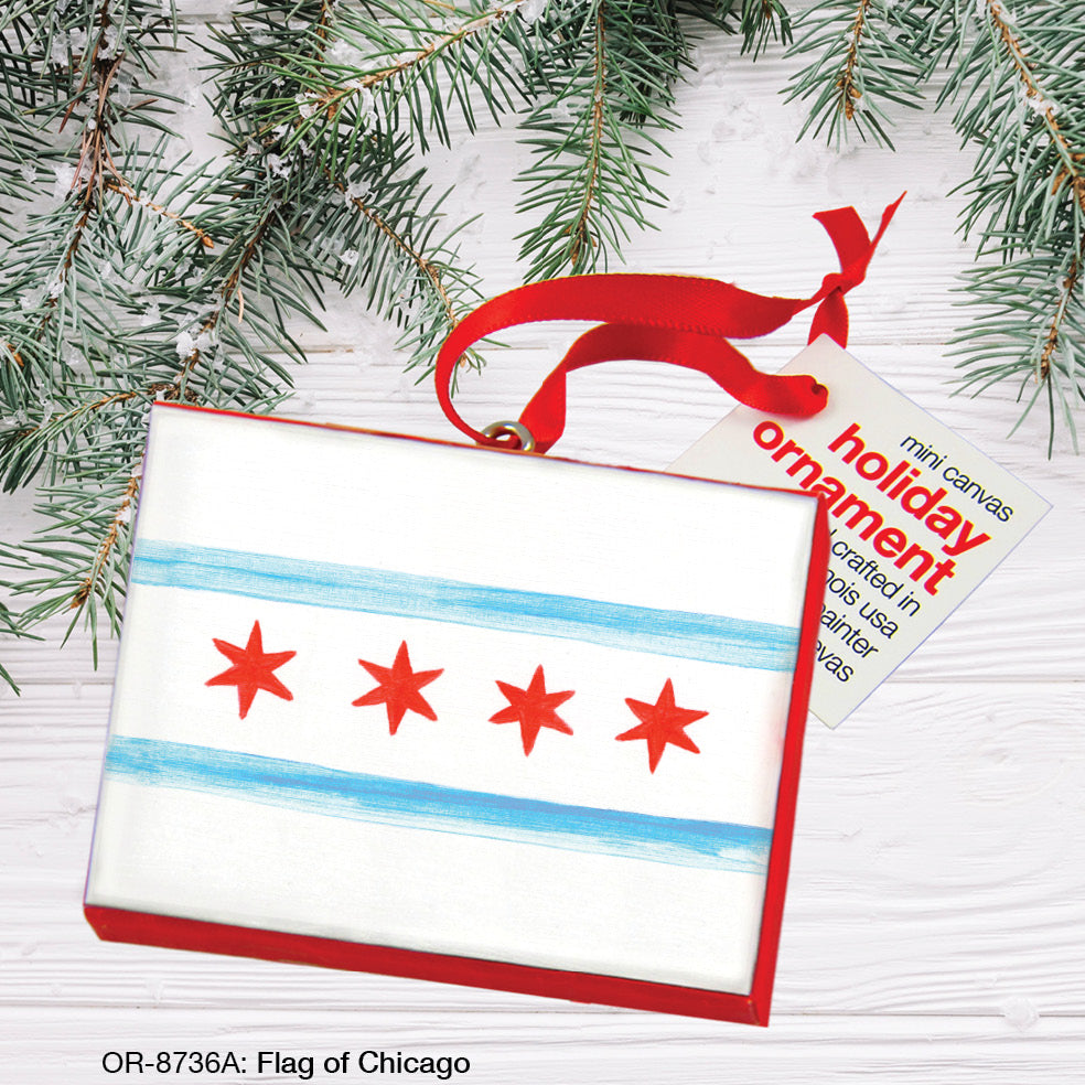 Flag of Chicago, Ornament (OR-8736A), Front, www.printedcanvas.com