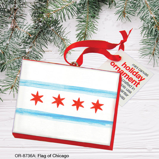 Flag of Chicago, Ornament (OR-8736A), Front, www.printedcanvas.com