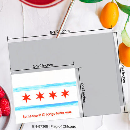 Flag of Chicago, Greeting Card (8736B), Enclosure, www.printedcanvas.com