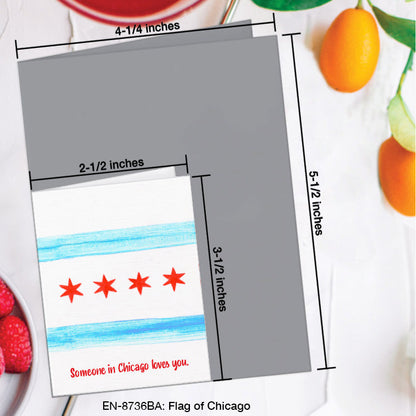 Flag of Chicago, Greeting Card (8736BA), Enclosure, www.printedcanvas.com