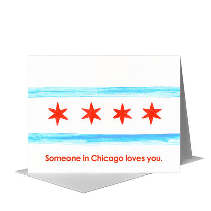 Flag of Chicago, Greeting Card (#8736B), A2 Card Front, www.printedcanvas.com