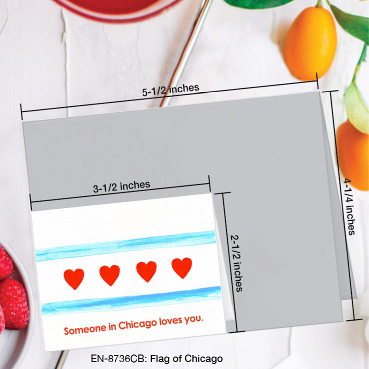 Flag of Chicago, Greeting Card (8736CB), Enclosure, www.printedcanvas.com