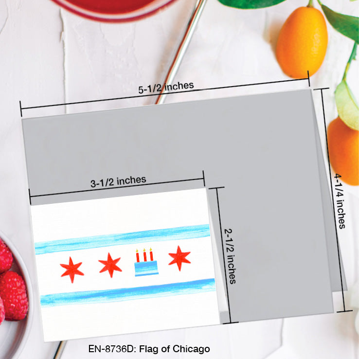 Flag of Chicago, Greeting Card (8736D), Enclosure, www.printedcanvas.com
