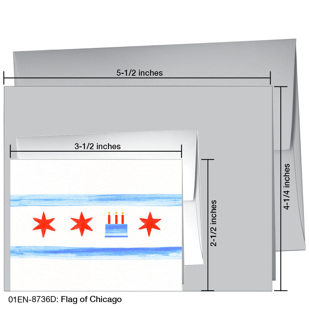 Flag of Chicago, Greeting Card (8736D)