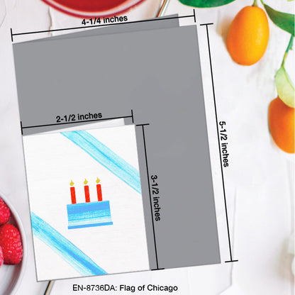 Flag of Chicago, Greeting Card (8736DA), Enclosure Card, www.printedcanvas.com