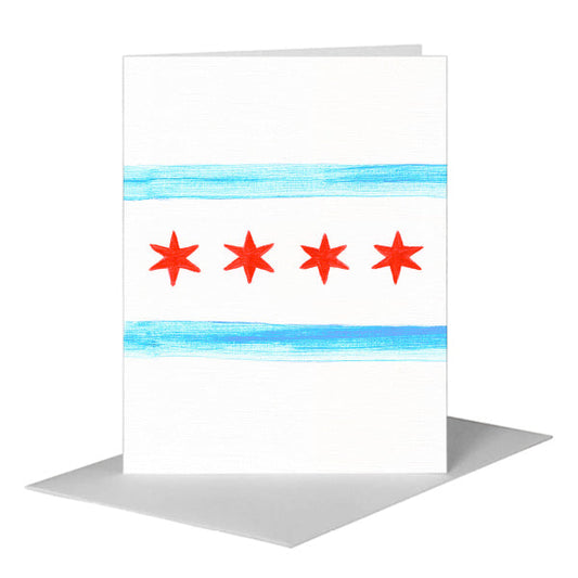 Flag of Chicago, Greeting Card (#8736E) A2 Card Front, www.printedcanvas.com