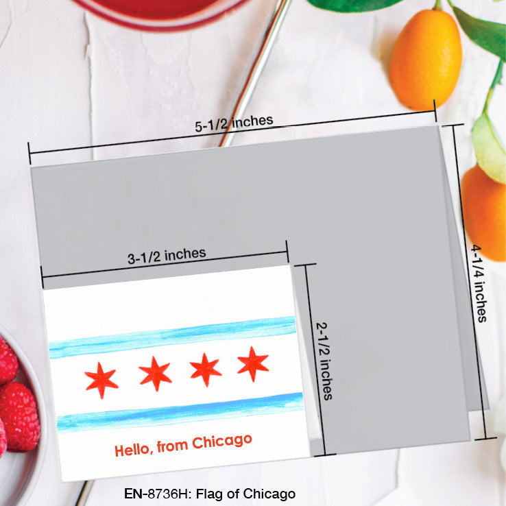 Flag of Chicago, Greeting Card (8736H), Enclosure, www.printedcanvas.com