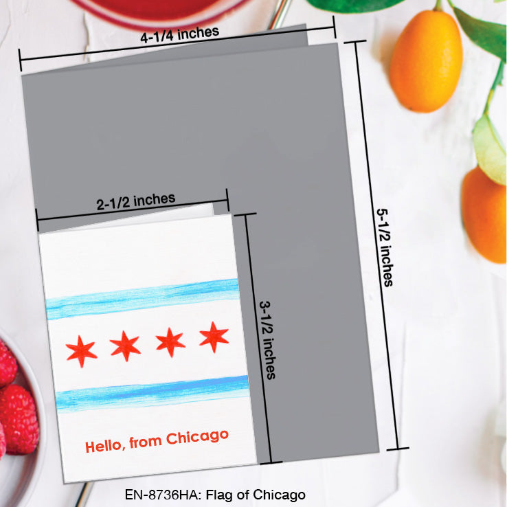 Flag of Chicago, Greeting Card (8736HA), Enclosure, www.printedcanvas.com