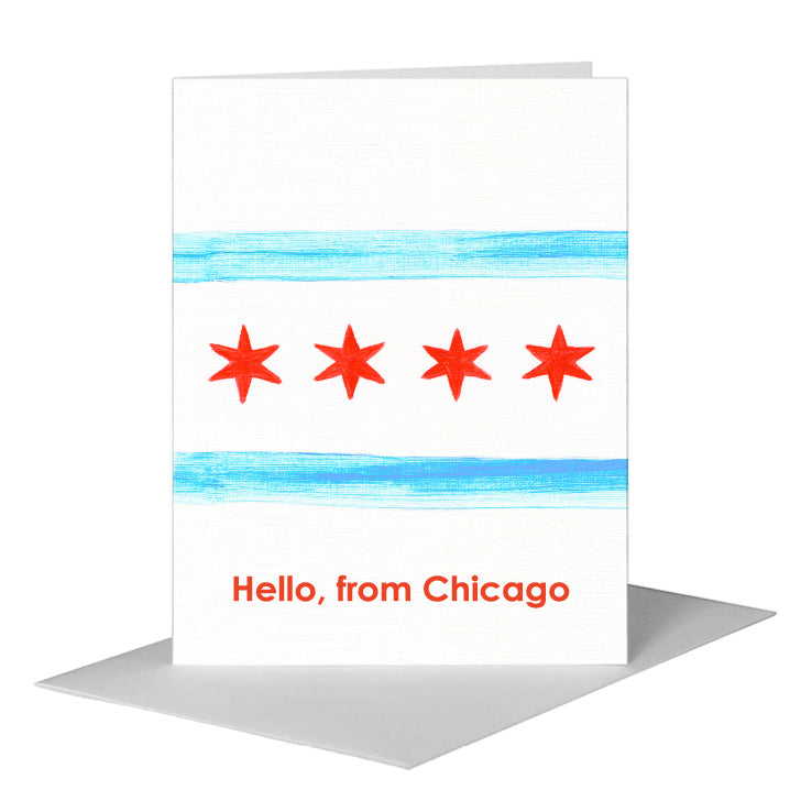 Flag of Chicago, Greeting Card (#8736HA) A2 Card Front, www.printedcanvas.com