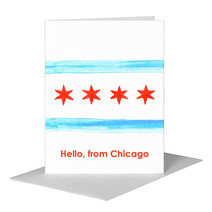 Flag of Chicago, Greeting Card (#8736HA) A2 Card Front, www.printedcanvas.com