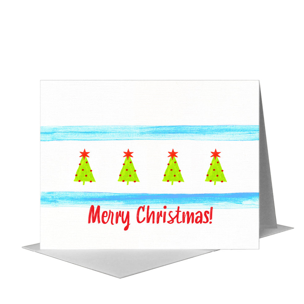 Flag of Chicago, Greeting Card (#8736JA), A2 Card Front, www.printedcanvas.com