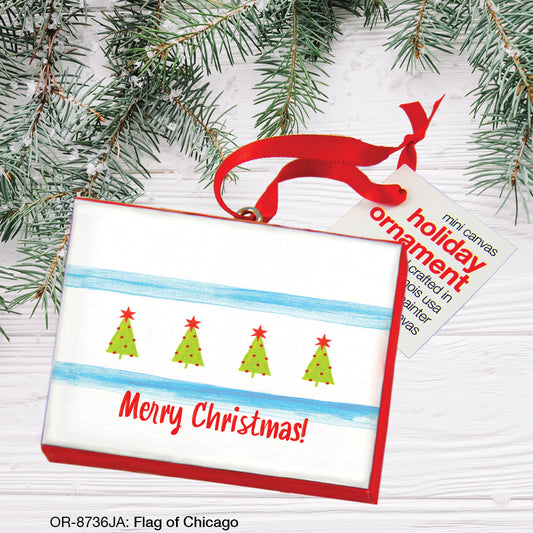 Flag of Chicago, Ornament (OR-8736JA), Front, www.printedcanvas.com