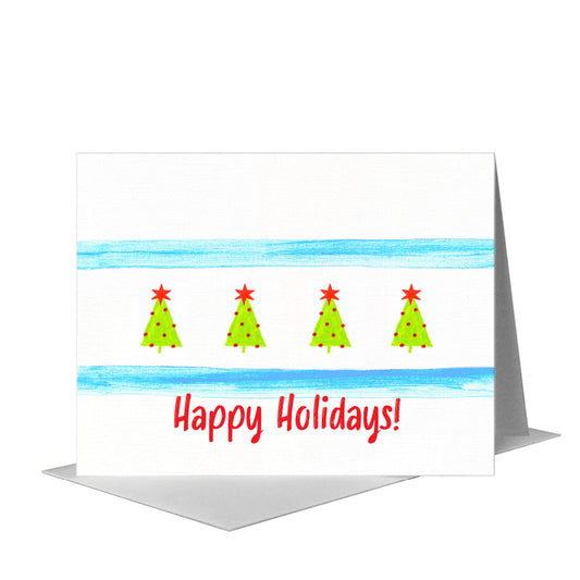 Flag of Chicago, Greeting Card (#8736JB) A2 Card Front, www.printedcanvas.com