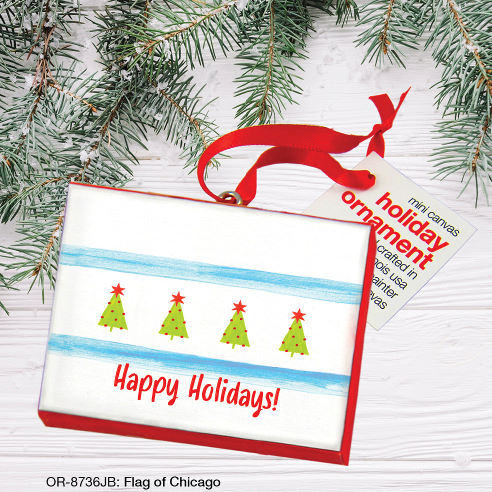 Flag of Chicago, Ornament (OR-8736JB), Front, www.printedcanvas.com