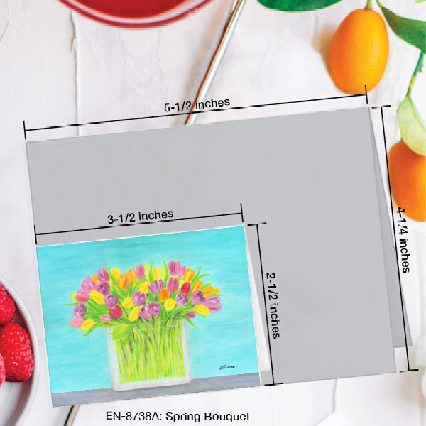 Spring Bouquet, Greeting Card (8738A), Enclosure Card, www.printedcanvas.com