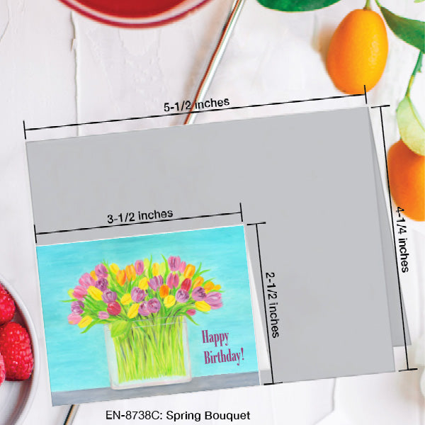 Spring Bouquet, Greeting Card (8738C), Enclosure, www.printedcanvas.com