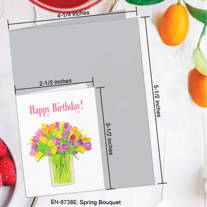 Spring Bouquet, Greeting Card (8738E), Enclosure, www.printedcanvas.com