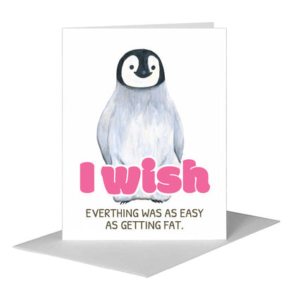 Penguin Chick, Greeting Card (#8739DA), A2 Card Front, www.printedcanvas.com
