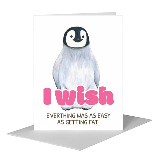 Penguin Chick, Greeting Card (#8739DA) A2 Card Front, www.printedcanvas.com