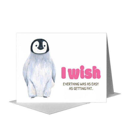 Penguin Chick, Greeting Card (#8739D) A2 Card Front, www.printedcanvas.com