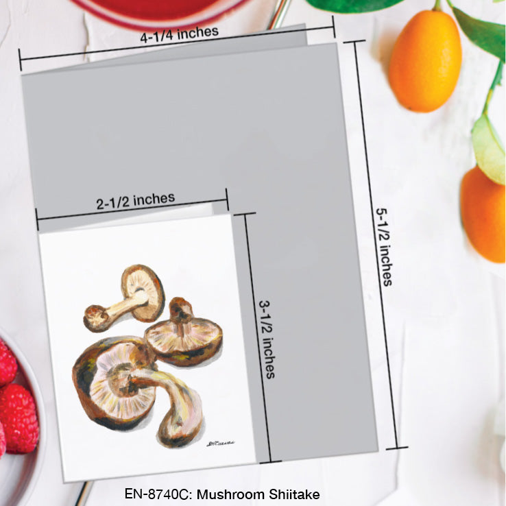 Mushroom Shiitake, Greeting Card (8740C), Enclosure Card, www.printedcanvas.com