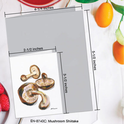 Mushroom Shiitake, Greeting Card (8740C), Enclosure Card, www.printedcanvas.com