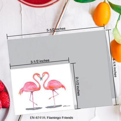 Flamingo Friends, Greeting Card (8741A), Enclosure Card, www.printedcanvas.com