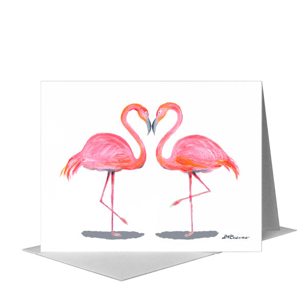 Flamingo Friends, Greeting Card (#8741A), A2 Card Front, www.printedcanvas.com