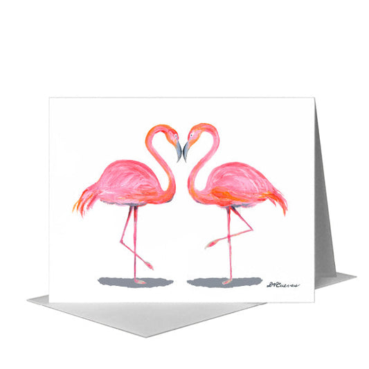 Flamingo Friends, Greeting Card (#8741A) A2 Card Front, www.printedcanvas.com