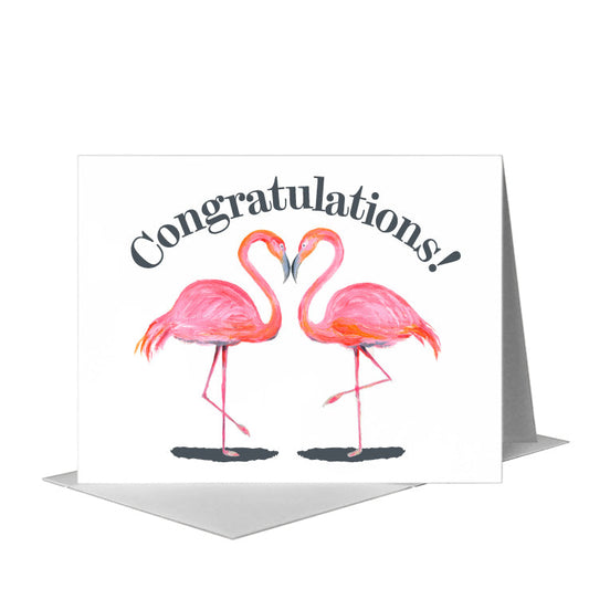 Flamingo Friends, Greeting Card (#8741D) A2 Card Front, www.printedcanvas.com