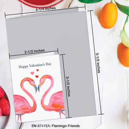 Flamingo Friends, Greeting Card (#8741EA)