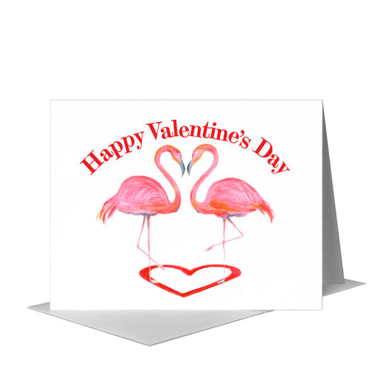 Flamingo Friends, Greeting Card (#8741E) A2 Card Front, www.printedcanvas.com