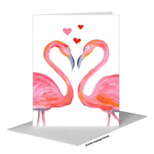 Flamingo Friends, Greeting Card (#8741FA)