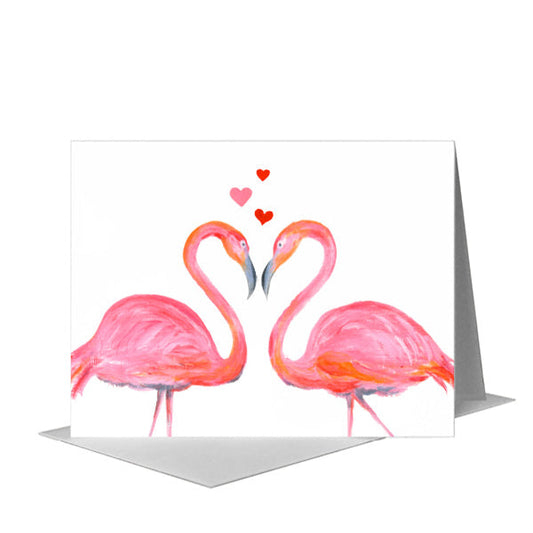 Flamingo Friends, Greeting Card (#8741F) A2 Card Front, www.printedcanvas.com