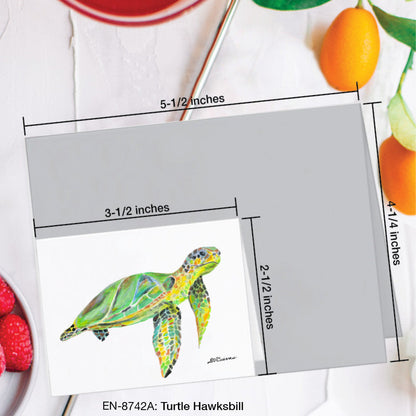 Turtle Hawksbill, Greeting Card (8742A), Enclosure Card, www.printedcanvas.com