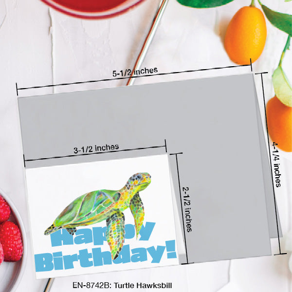 Turtle Hawksbill, Greeting Card (8742B), Enclosure, www.printedcanvas.com