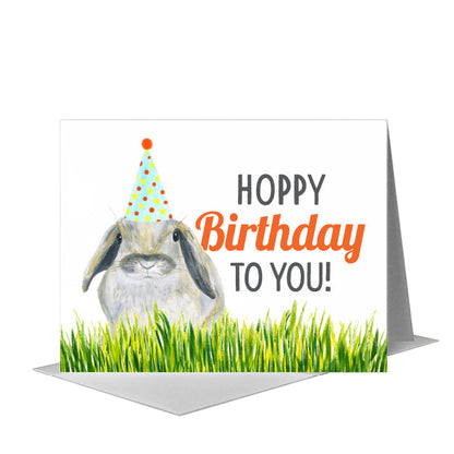Bunny Lashes, Greeting Card (#8743B) A2 Card Front, www.printedcanvas.com