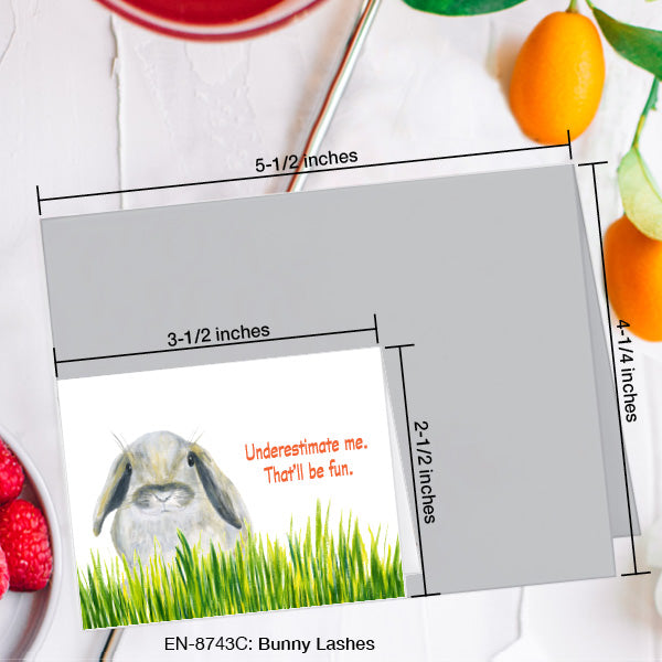 Bunny Lashes, Greeting Card (8743C), Enclosure, www.printedcanvas.com