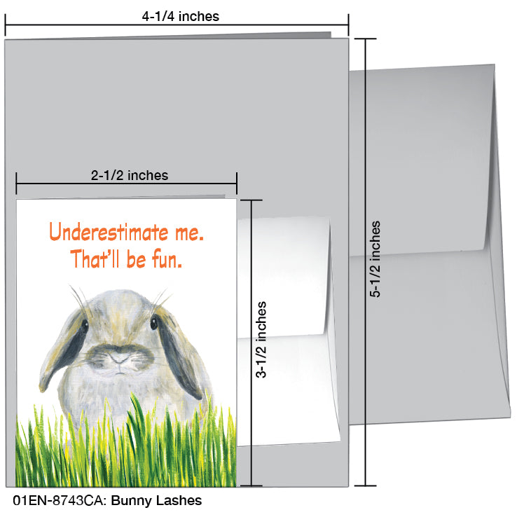 Bunny Lashes, Greeting Card (#8743CA)