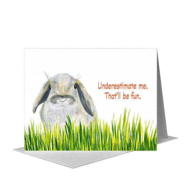 Bunny Lashes, Greeting Card (#8743C), A2 Card Front, www.printedcanvas.com