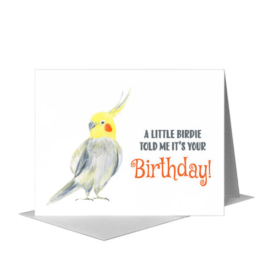 Cockatiel, Greeting Card (#8745B) A2 Card Front, www.printedcanvas.com