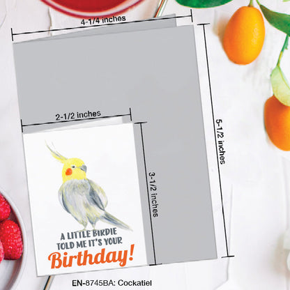 Cockatiel, Greeting Card (8745BA), Enclosure, www.printedcanvas.com