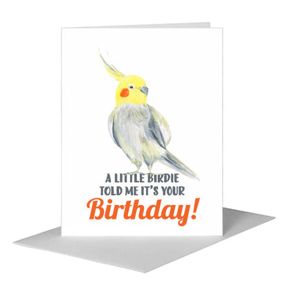 Cockatiel, Greeting Card (#8745BA), A2 Card Front, www.printedcanvas.com